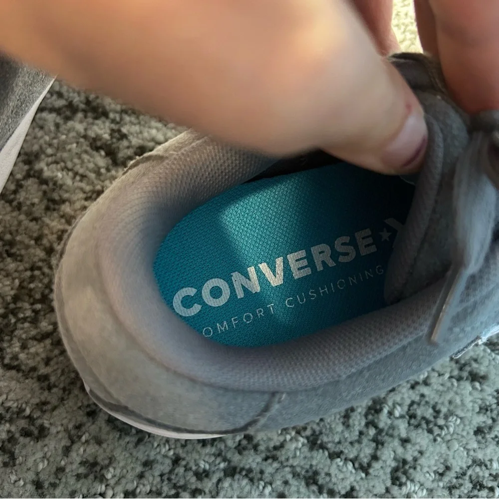 Converse All Stars Point Star Ox Cool Grey Suede Sneakers Size 6